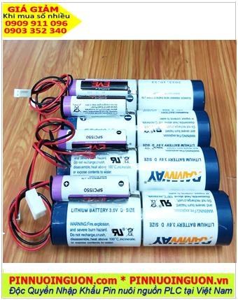 RAMWAY 2ER34615-1SPC1550 (3 viên kết như hình) Pin nuôi nguồn lithium 3.6V 38000mAh 